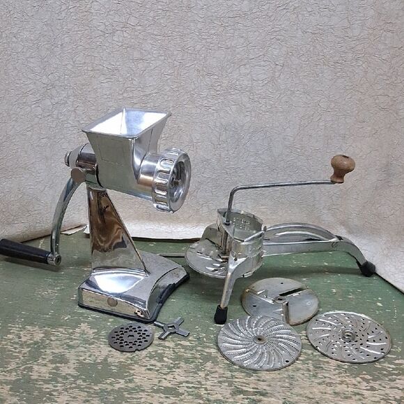 Merry tabletop Grinder Meat Chopper & vintage Julienne Salad maker. - Picture 1 of 9